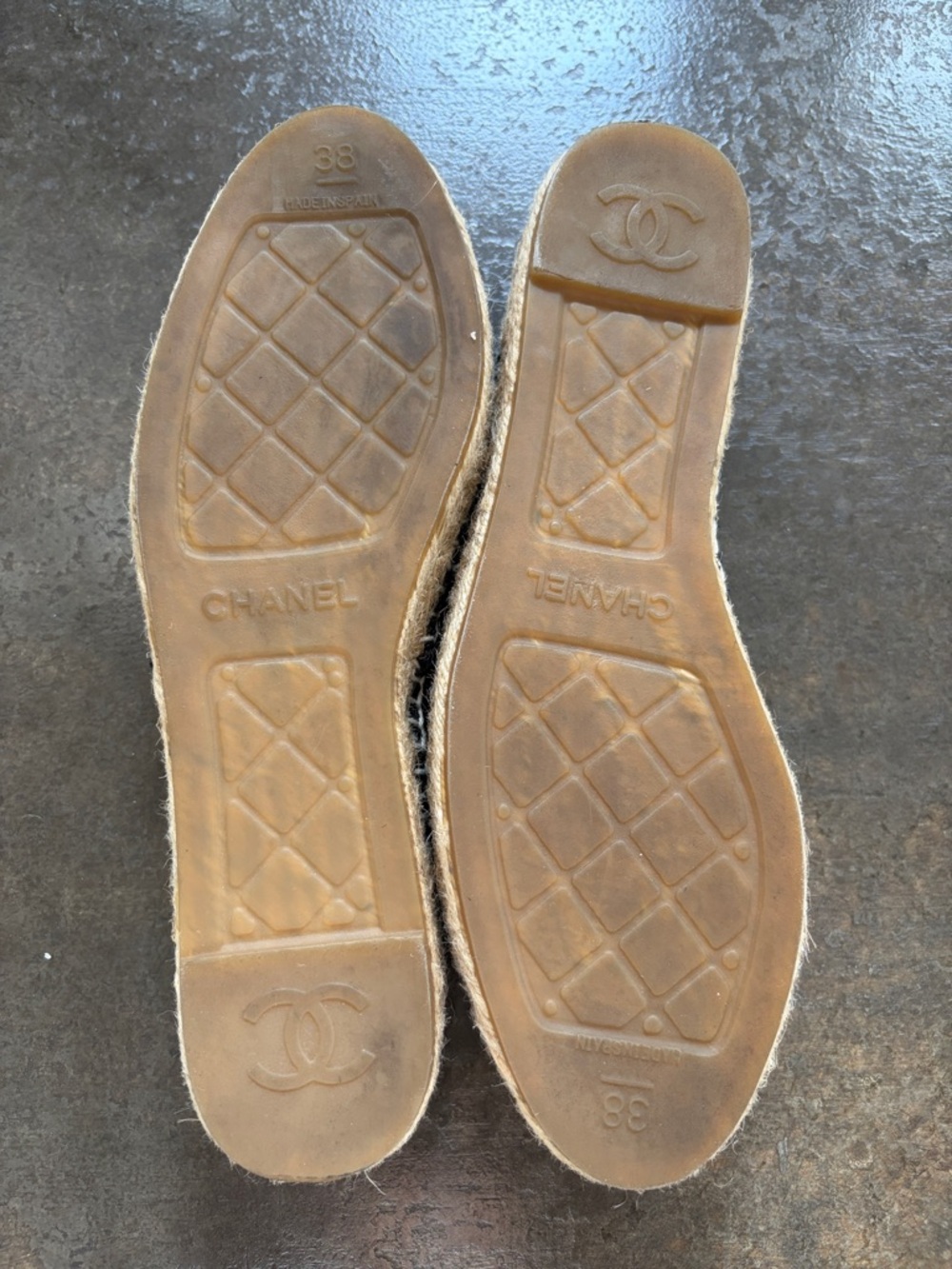 CHANEL Black Tweed & Leather Sequin Espadrilles - Picture 6 of 6